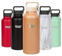 Healthy Human Stainless Steel Water Bottle | Double Walled Vacuum Insulated Water Thermos for Adults | Eco-Friendly Travel Bottles with Leak Proof Lid (Mocha, 21 oz/ 621 ML)