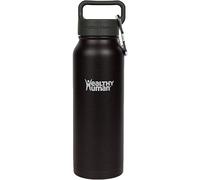 Healthy Human Water Bottle - Cold 24 Hours, Hot 12 Hours. Vacuum Insulated Stainless Steel Double Walled Thermos Flask with Carabiner & Hydro Guide - Pure Black - 620 ml / 21oz