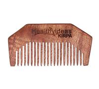 Healthy Ideas - Kripa, Beard / Sikh Comb, For Men | Approved by Khadi India - The Original Hand-made Neem Wood Comb | For Sikh Community, Men/Women | Anti-dandruff, Anti-fungal, Anti-allergic,