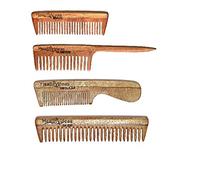 Healthy ideas set of 4 (Mate + Glamour + Glide + Regular) 100% Neem wood comb for man's pocket + styler for girls + Detangler. A khadi product + herbal comb.