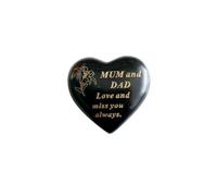 Healthy Living Direct Black & Gold Small Lily Heart - Mum & Dad