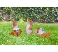 Healthy Living Direct Set of 3 Rabbit Garden Ornaments