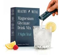 Healthy Metal Magnesium Drink Mix Sachets for Sleep, Relaxation & Daily Support, Magnesium Glycinate Powder, Raspberry Lemon Flavour, Easy to Mix Sup