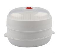 Healthy Microwave Steamer, 2-in-1 Stackable Steamer Basket with Lid for Vegetables, Fish Quick Cooking, Dishwasher Safe(Double Levels)