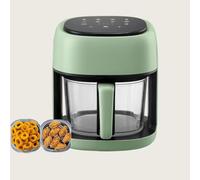 Healthy Mini Air Fryer with One-Touch Digital Control, Nonstick & Dishwasher-Safe Basket, Visual Window, Oil-Free Quick Cooking for Fries, Chicken, Meat & Fish