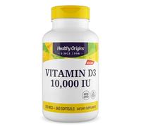 Healthy Origins, Vitamin D3, Softgels Each with 10,000 IU, 360 Capsules, Gluten-Free, Soy-Free, GMO-Free