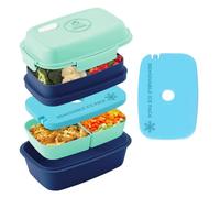 Healthy Packers Bento Box for Kids and Adults - Perfect with Compartments for Packed Lunch - Plastic Leakproof for Pack Lunch with Built-in Removable Ice Pack- Microwave and Dishwasher Safe