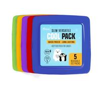 Healthy Packers Cool Pack, Slim Ice Pack for Lunch Box - Quick Freeze and Long-Lasting - Freezer Cold Packs for Cooler Bag and Lunch Boxes - (5 Pack Multi Color)