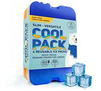 Healthy Packers Ice Packs for Lunch Box - Ice Blocks for Cool Bags and Cool Box - Ideal Freezer Blocks for Lunch Box - Original Long- Lasting Formula (4 Pack)