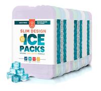 Healthy Packers Ice Packs for Lunch Boxes & Coolers - Freezer Packs - Original Cool Pack | Cooler Accessories for Beach, Camping & Fishing | Slim & Long-Lasting Reusable Ice Pack for Cooler