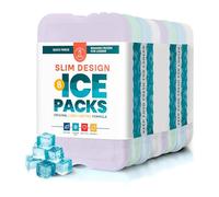 Healthy Packers Ice Packs for Lunch Boxes & Coolers - Freezer Packs - Original Cool Pack | Cooler Accessories for Beach, Camping & Fishing | Slim & Long-Lasting Reusable Ice Pack for Cooler