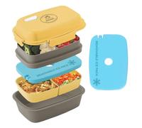 Healthy Packers [NEW] Premium Bento Lunch Box - Multi Compartment, Convertible Food Container with Built-in Removable Freezable Gel Ice Pack, 100% Leakproof