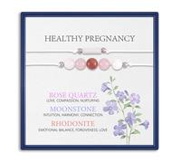 Healthy Pregnancy Gift Moonstone Bracelet for New Mon to Be First Time Mom Gifts Spiritual Bracelet Mothers Day Christmas Gifts, M, Brass, Cubic Zirconia
