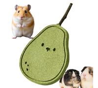 Healthy Rabbit Toy - Large Pear Chewing Aid, 12 Inch Digestive Treat with Charm, Wooden Frame Stand with Grace, Accessory Functional Design, Pet Supplies for Cage, Indoor, Outdoor