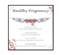 Healthy Rainbow Crystal Moonstone Bracelet with Baby Feet Charm, Pregnancy Bracelet Gifts for Mummy to be, Mum to be, Pregnant Women, Pregnancy Gifts for Mum Expecting, Mother Day Jewellery