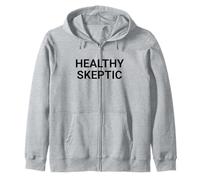 Healthy Skeptic Bold Minimalist Critical Thinking Zip Hoodie