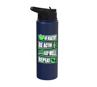 Healthy Sleep Well be Active Repeat Athletes Stainless Steel Insulated Water Bottle
