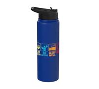 Healthy Sleep Well be Active Repeat Athletes Stainless Steel Insulated Water Bottle