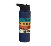 Healthy Sleep Well be Active Repeat Athletes Stainless Steel Insulated Water Bottle