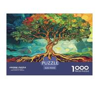Healthy Tree with Deep Roots Rätsel Für Erwachsene |Painted Style| Familienspaß-Puzzles 70x50cm/1000pcs Erwachsene