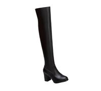 Healvian 1 Pair Fashionable Round Toe High Heel Over the Knee Boots for Women Stylish All Match Footwear for Autumn and Winter Durable PU and Design Elegant and Comfortable