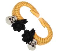 Healvian 1 Pair Gothic Sheep Horn Hair Clips for Women, Golden Plastic and Cloth Costume Accessory, Multifunctional Hair Clip for Halloween, Christmas and Masquerade Parties