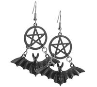 Healvian 1 Pair Halloween Bat Pentagram Earrings for Women Gothic Style Jewelry Lightweight Unique Design for Parties Carnivals Everyday Wear Gothic Accessories