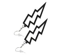 Healvian 1 Pair Punk Style Earrings Unique Decorative Jewelry for Parties Creative Resin Design Stylish Hollow Fashion Earrings Black for Men and Women