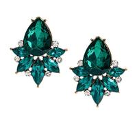 Healvian 1 Pair Rhinestone Cluster Earrings for Women Chic Drop Earrings for Prom Formal Events Elegant Geometry Design Comfortable Piercing Jewelry for