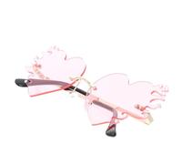 Healvian 1 Pair Sunglasses Eyewear Shape Designer Party Tinted Heart Glasses Men Frame Oversized Polarized Polarised Round Bold Rimless Fire Retro Adults Sunglass Heart Pc Pink