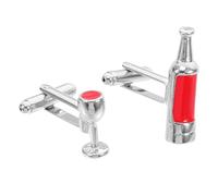 Healvian 1 Pair Wine Glass Shape Cufflink Sleeve Button French Stylish Alloy Fine Polishing Shiny Appearance Women Men Formal Shirt Appearance Accessory