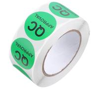 Healvian 1 Roll Qc Sticky Decal Qc Stickers Round Coated Paper Adhesive Visibility Quick Application Quality Test Status Stickers for Product Testing and Production