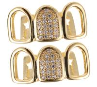 Healvian 1 Set Color Hip Hop Style Tooth Gem Unique Grills for Teeth for Parties and Special Occasions Charming Hollow Design Comfortable Material Removable Grill