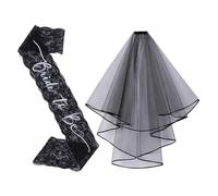 Healvian 1 Set Elegant Lace Bridal Veil Set with Adjustable Strap Timeless Bachelorette Party Accessory for Wedding Ceremony Lightweight and Breathable Design Enhances Romantic Look and