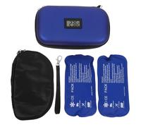 Healvian 1 Set Insulin Cooler Travel Case Diabetic Cooling Bag with Digital Temperature Display & Ice Packs for Travel Supplies Kit Organizers