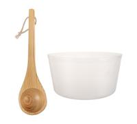 Healvian 1 Set Sauna Bucket Liner - Heat-Resistant 4l Bathing Pail Insert And Ladle - Reusable Replacement Foot Bath Wooden Barrel Plastic Liner Insert For Spa Accessories