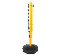 Healvian 1 Set Traffic Delineator Post with Refillable Base Adjustable Safety Barrier with Plastic Chain 3.3ft for Parking Lot Driveway Road Construction