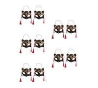 Healvian 10 pcs Japanese Traditional Fox Mask with Cherry Blossom Motif Vintage Half Facial Mask for Cosplay Parties and Theatrical Performances Delicate Craftsmanship and Comfortable