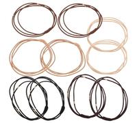 Healvian 10 Pcs Women S Elastic Hair Ties with Golden Beads Triple Layer Rubber Bands Stylish Colors Black Brown Beige No Damage Hair Elastics for Various Hairstyles and Daily Use