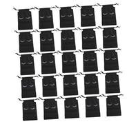 Healvian 100 Pcs Black Eva Small Eyelash Drawstring Makeup Bags 15x10cm Cosmetics Storage Pouches Travel Toiletry Containers for Home and On-The-go Random Color