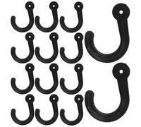 Healvian 100pcs Black Plastic Hooks for Fabric Samples, Bag and Coat Hanging, Multipurpose Organizer Hooks for Kitchen, Closet, and Bathroom Storage