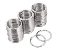 Healvian 100pcs Heavy Duty Stainless Steel Key Rings Flat Split Keychain Connector Loops for Car Keys DIY Crafts Home Office Accessories Corrosion Resistant