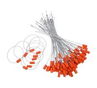 Healvian 100pcs Metallic Security Cable Seals Steel Seals Self-Locking Tags for Exterior Cable Entry Shipping Label Cargo Security