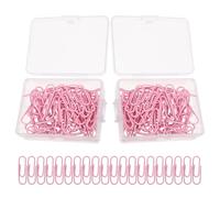 Healvian 100pcs Pink Metal Paper Clips Oval Shape for Document Organization with Enhanced Grip Security, Note Clip for Office Supplies and Memo Use