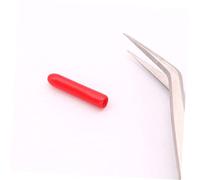 Healvian 100Pcs Silicone Tweezers Caps Non Slip Protective Covers for Eyelash and Eyebrow Tweezers Durable Easy to Clean Red Portable Travel Accessory