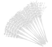 Healvian 100pcs White 3mm Pearl String Accessories DIY Beaded Stem Garland Supplies for Bridal Bouquet Wedding Party Floral Decoration Craft
