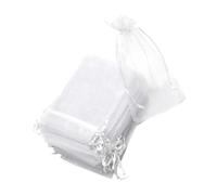 Healvian 100pcs White Organza Drawstring Pouches 7x9cm Sheer Gauze Bags for Jewelry Storage Wrapping Candy Holders Wedding Favor Bags