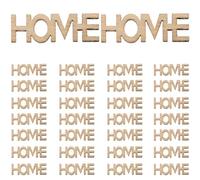 Healvian 100pcs Wooden Home Letter Pieces Bulk Set, Decorative DIY Wood Cutouts for Crafts and Home Sign Display, Unfinished Natural Woodletters for Arts and Sewing Projects