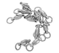 Healvian 10pcs 15mm Stainless Steel Barrel Swivel Connectors Single Ring Welded Ends, Ball Bearing Fish Swivels Tackle for Saltwater and Freshwater Angling Equipment