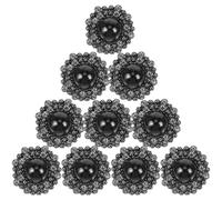 Healvian 10pcs 20mm Black Round Flat Sewing Buttons with Rhinestone Decoration for Coat Cardigans Blouses DIY Crafts Clothing Decorative Buttons Set